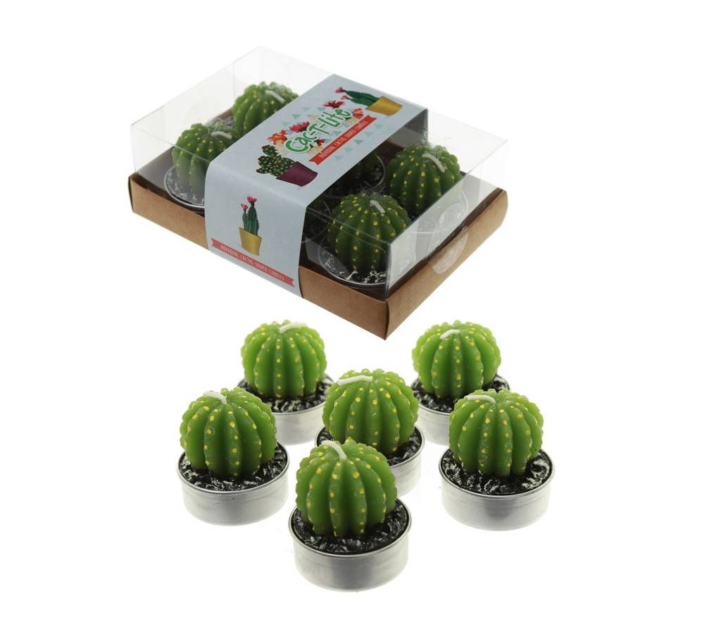 Cactus Tea Light Candles - 6 Pack