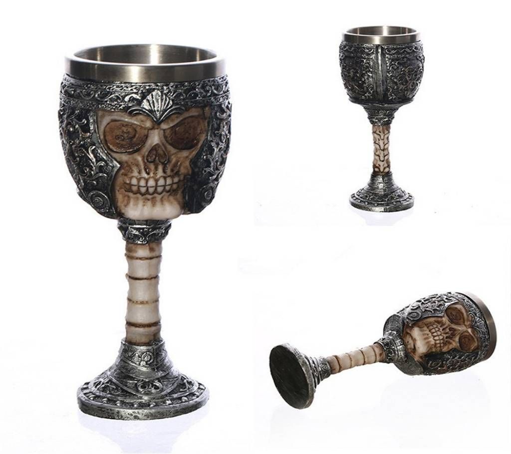 3D skull mug Stainless steel Resin Fly Dragon skeleton for bar evening home Tea Coffee glass of wine glass Halloween gift