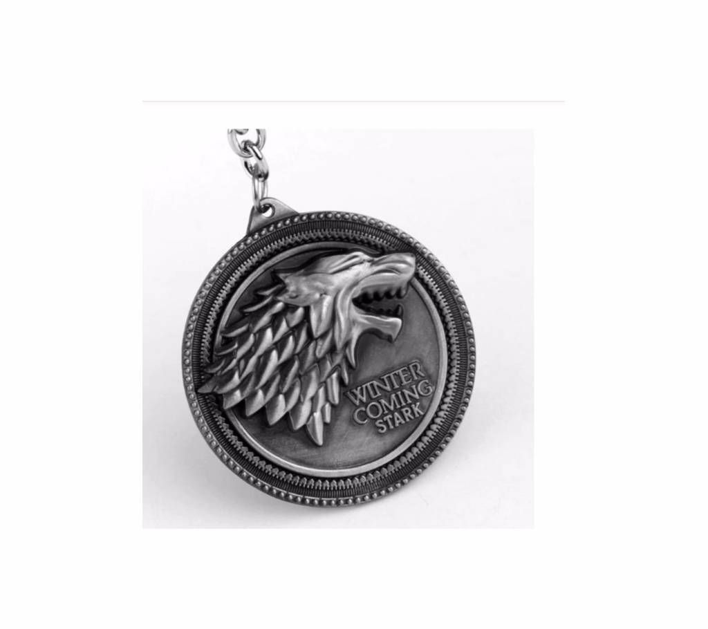 Full Metal Game of Thrones Stark Key Chain