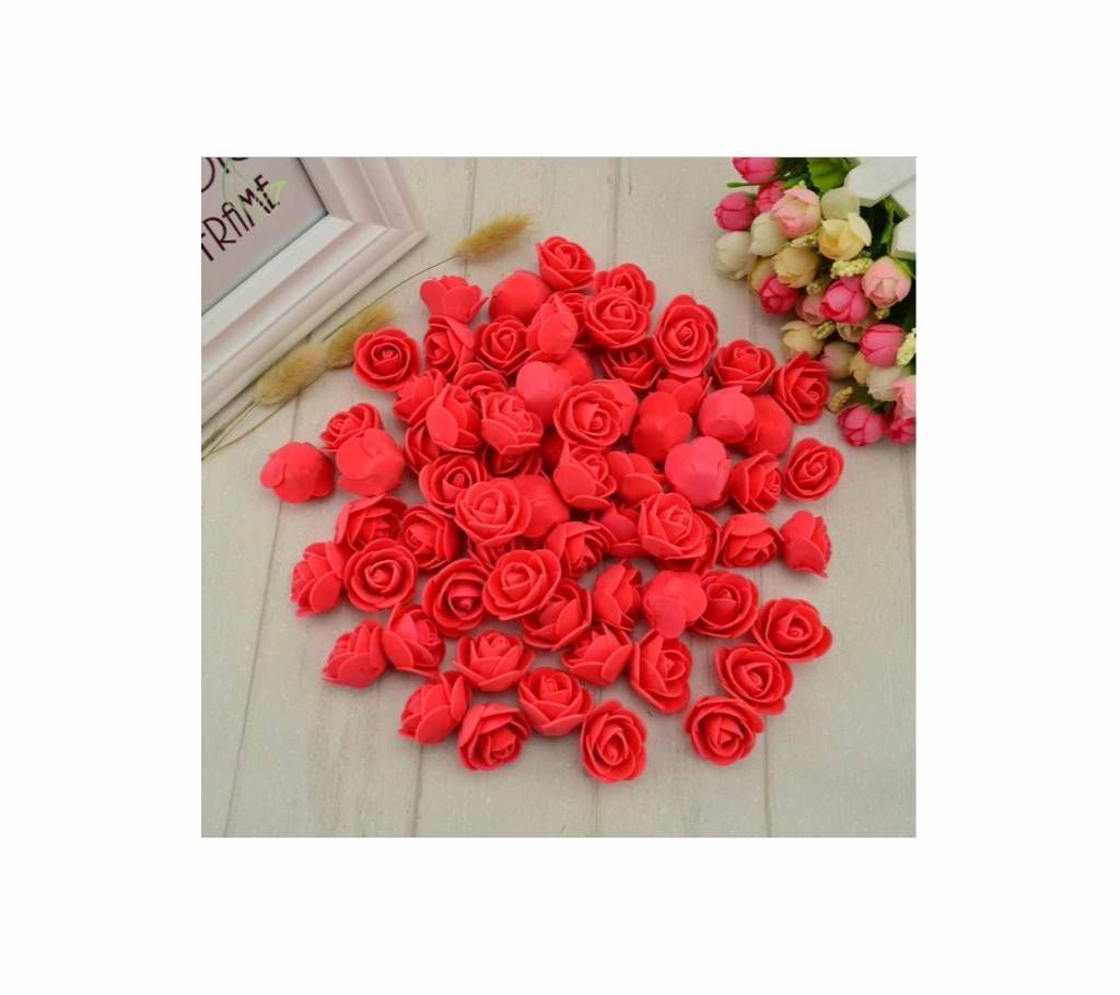 Red PE Foam Rose Head Artificial Flower - 25 pieces pack