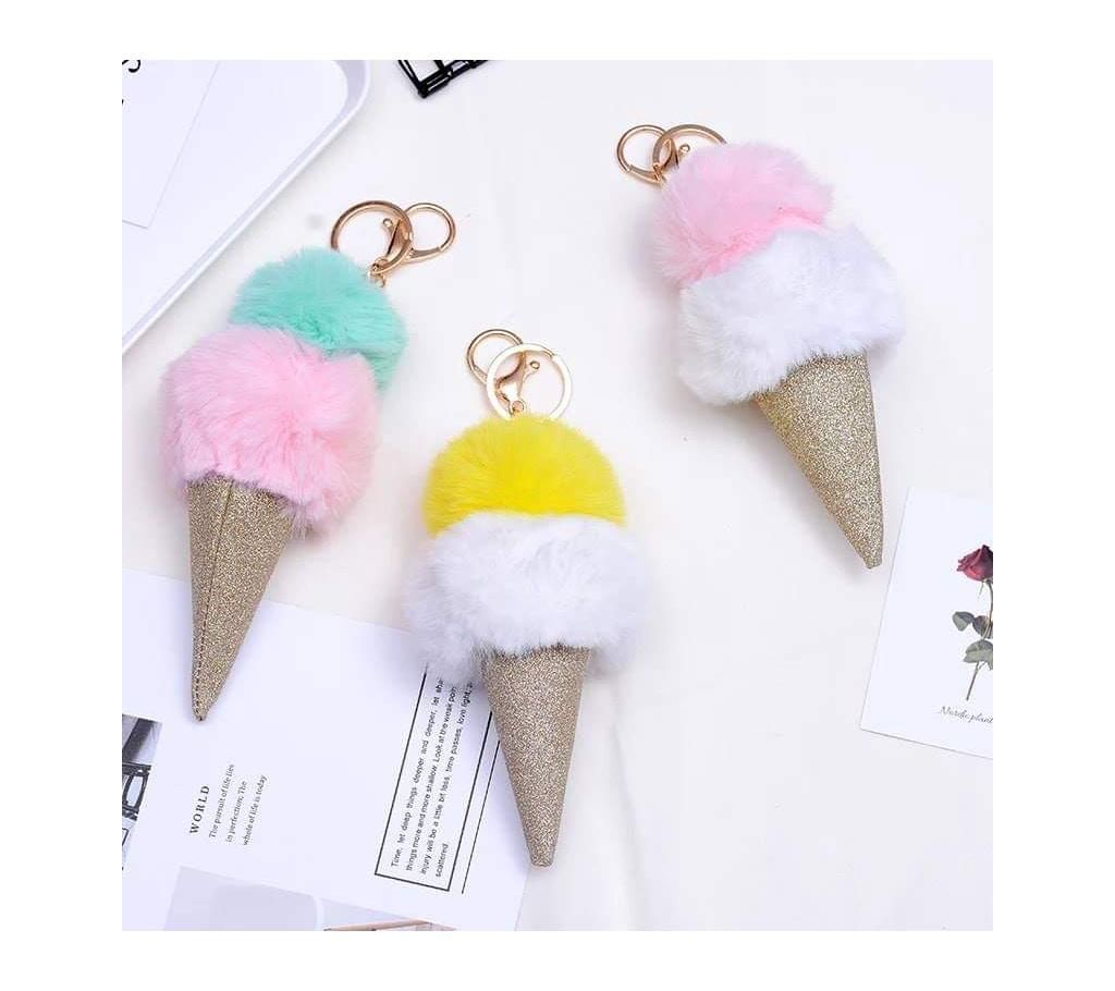 SUKI Big Ice Cream Glitter Dull Polish Key Chain