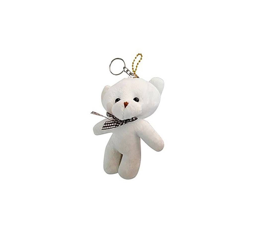 Little teddy keyring - white