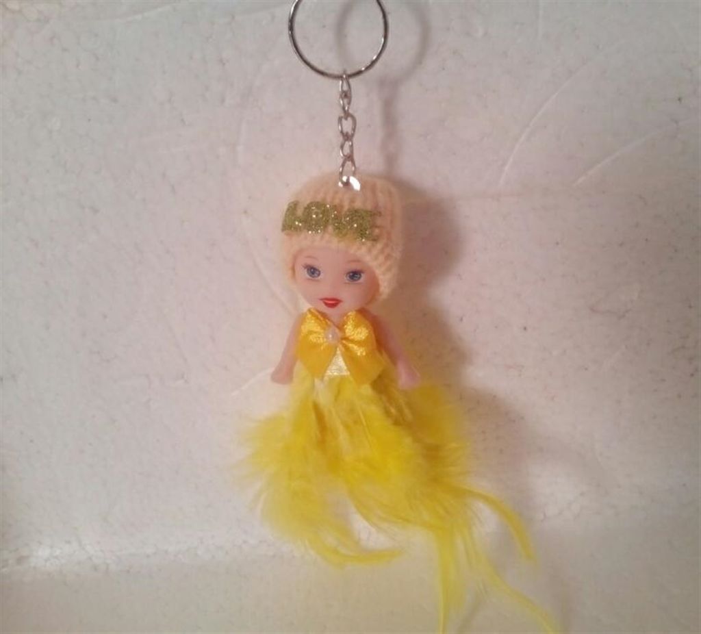 Yellow doll key ring