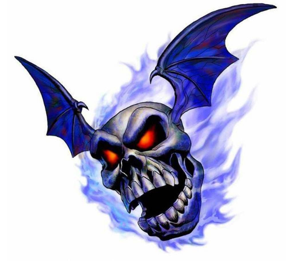Fly Skull Logo Sticker