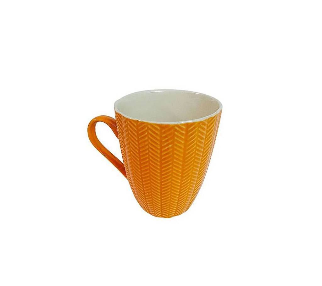 Ceramic Mug with Arrow Design - Orange