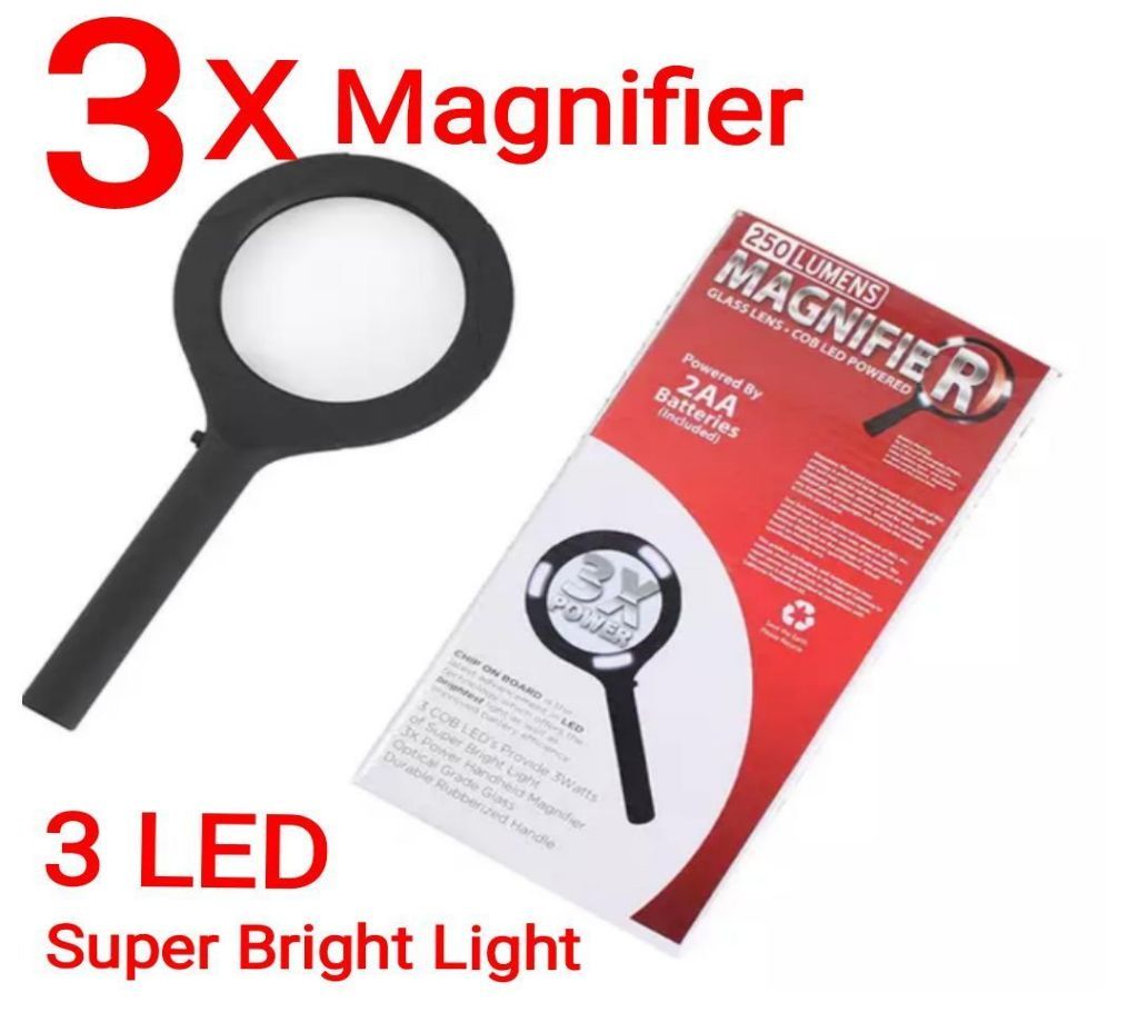 250 Lumens3x Power Handheld Magnifie
