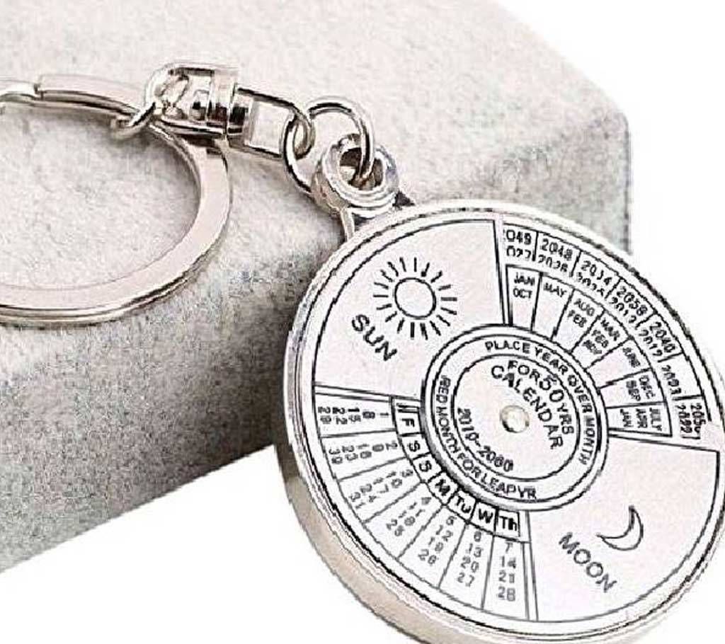 Key Ring With 50 Year's Calendar - Silver
