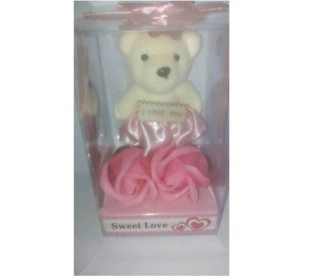 Artificial rose and toy for gift