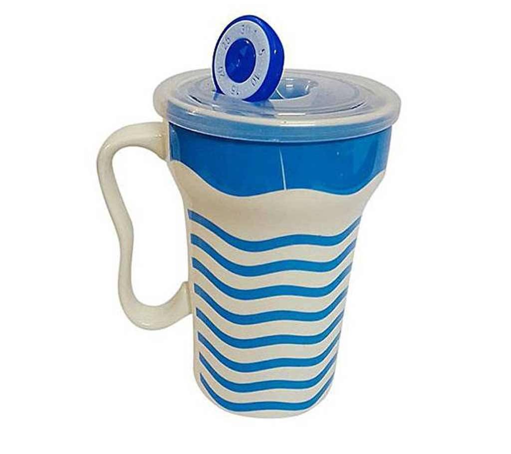 Lovely Wavy Ceramic Juice & Coffee Mug - Blue
