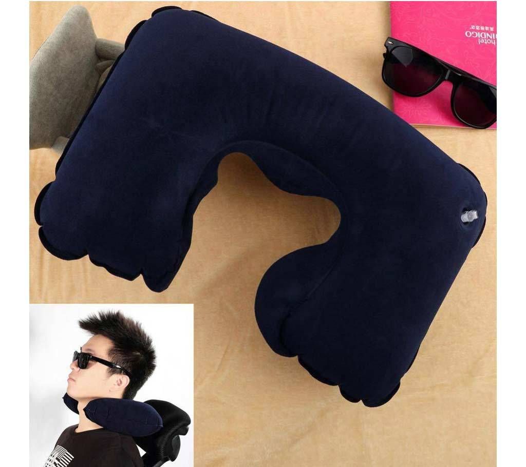 Portable Inflatable U-Shape Flocked Pillow 