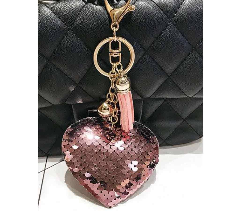 Creative Color Changing Sequins Heart Shape Glitter Keychain