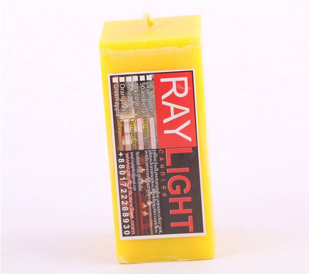 Square Pillar Yellow CANDLE (385 GM)
