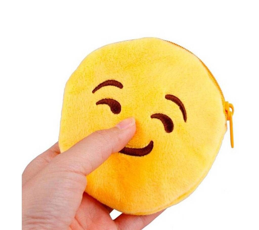 Yellow Soft Fabric Emoji Coin Purse