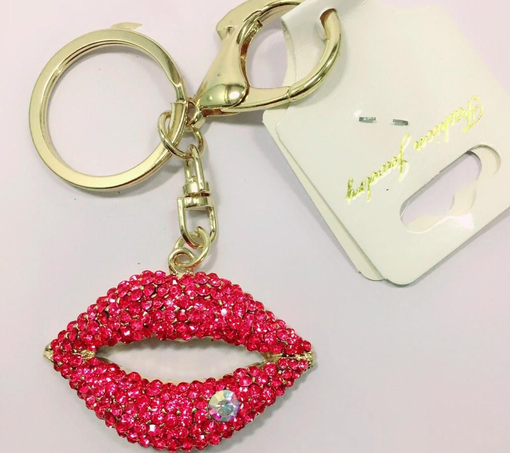 Metal & Stone Setting Key Ring For Ladies