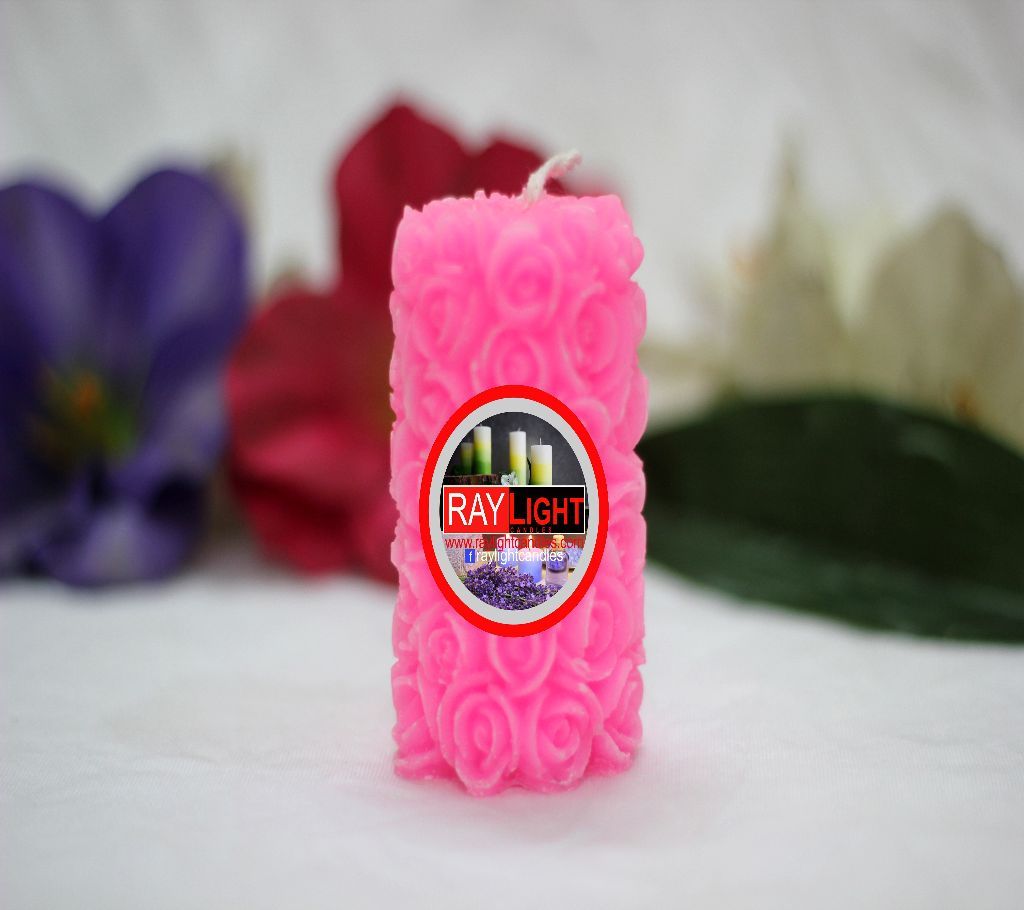 Flower Piller Candle-pink