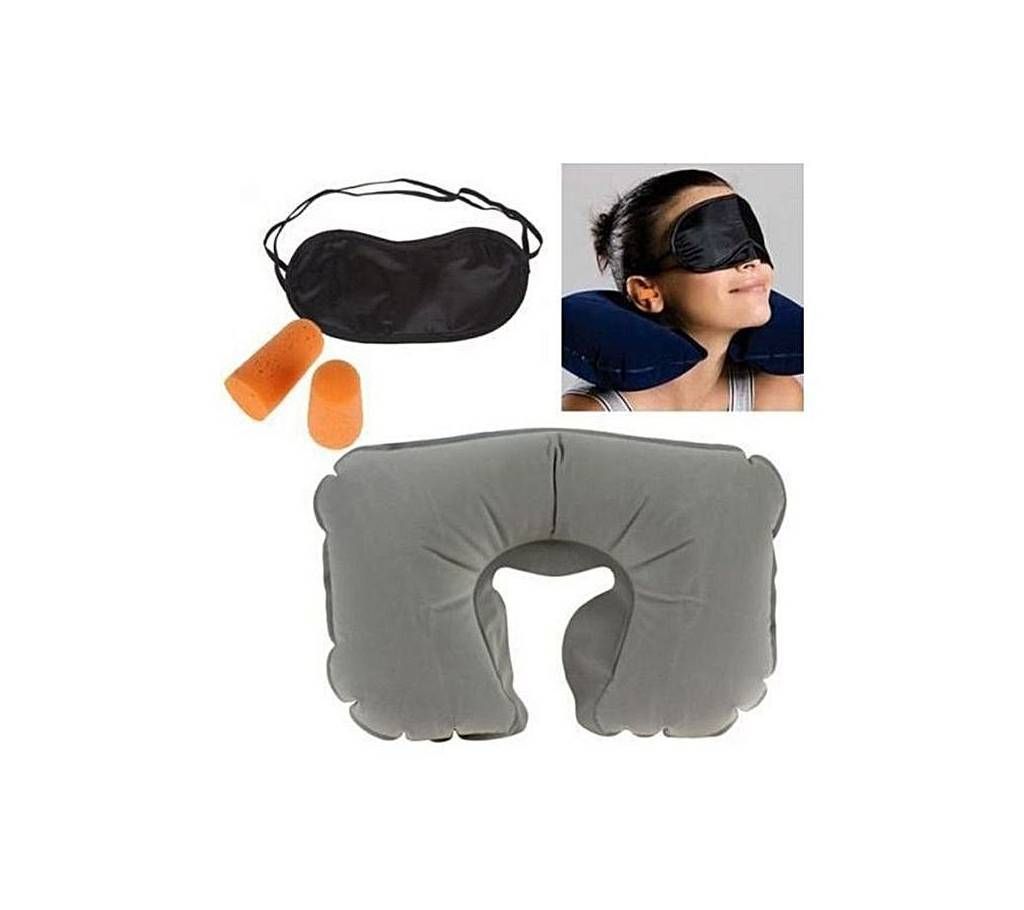 3 in 1 Travel Set - Neck Pillow, Eye Mask and Ear