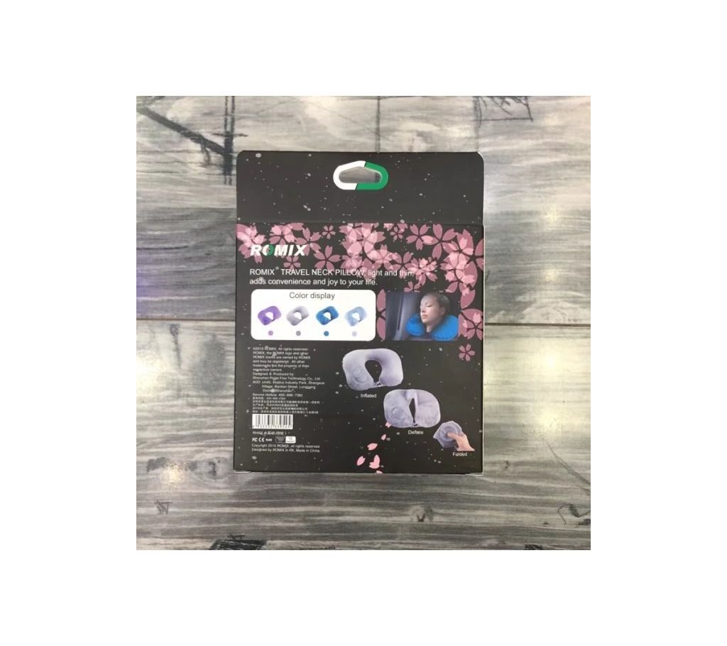 ROMIX Travel Neck Pillow Inflatable&Foldable RH50, Press Type Automatic Sliver - Tecio