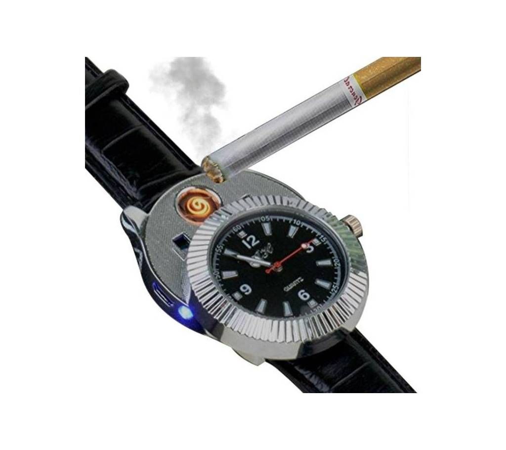 USB Rechargeable Lighter Watch - Grey