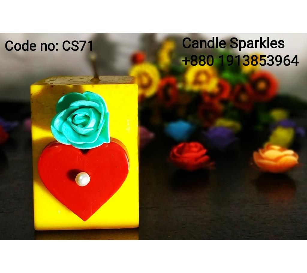 Yellow Square Pillar Candle 