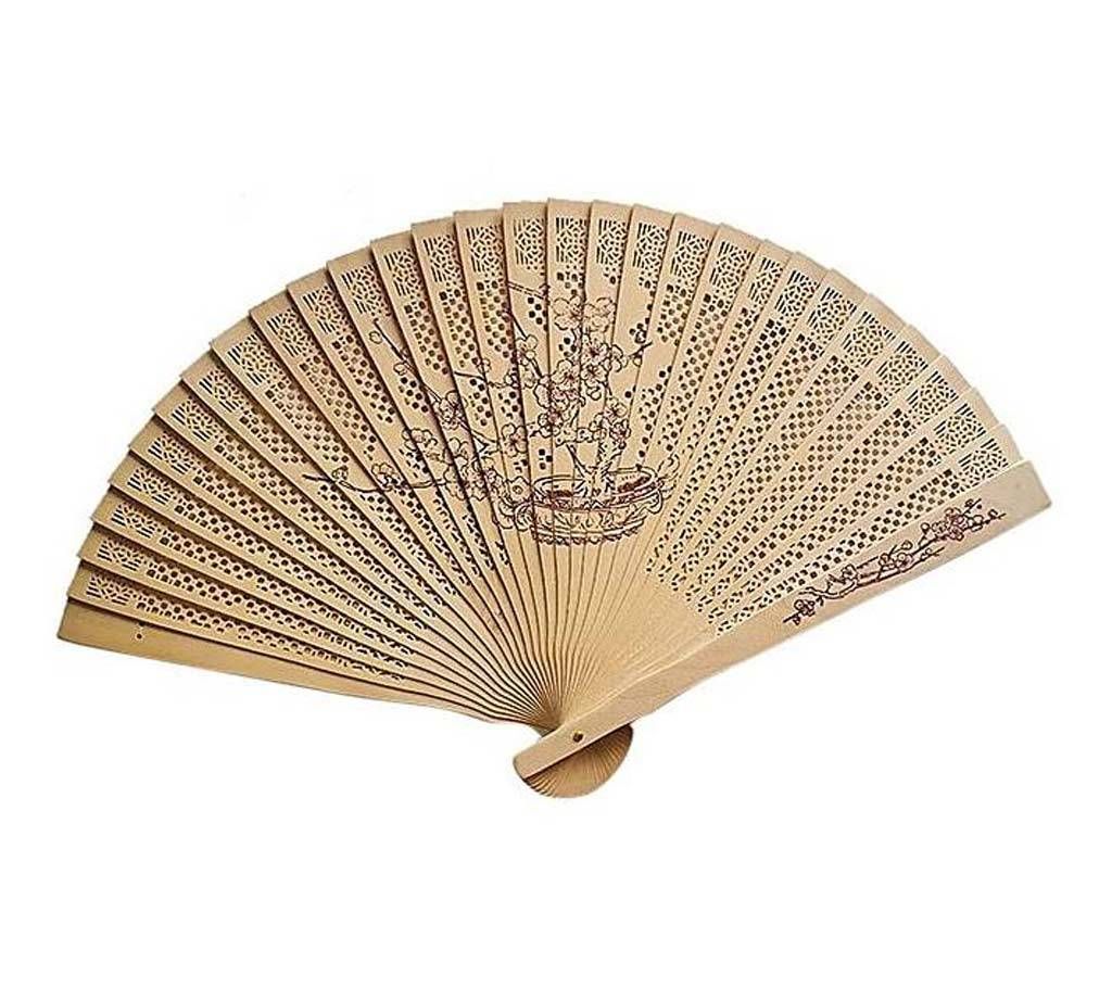 Chinese Sandalwood Style Hand Fan - Wooden Bridal