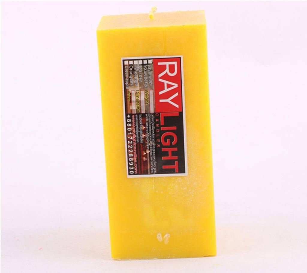 Square Pillar Yellow Candle (425 Gm)