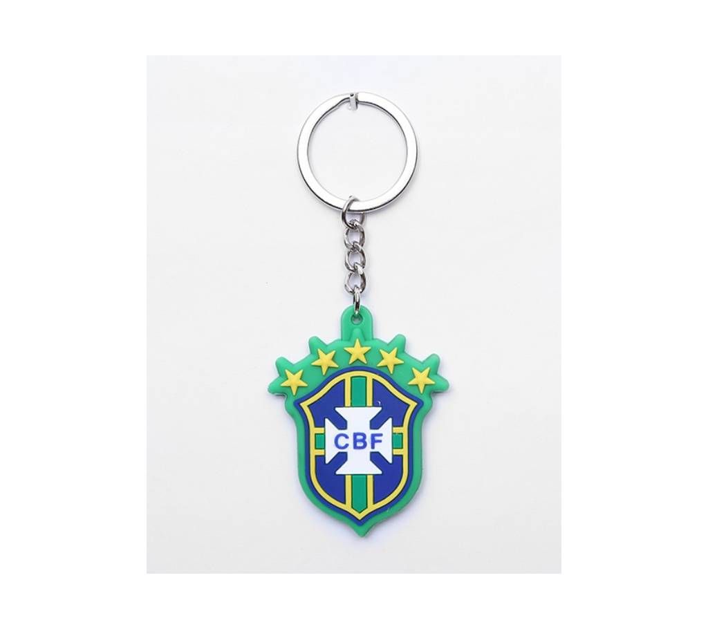 Brazil PVC Buckle Football Logo Key Ring
