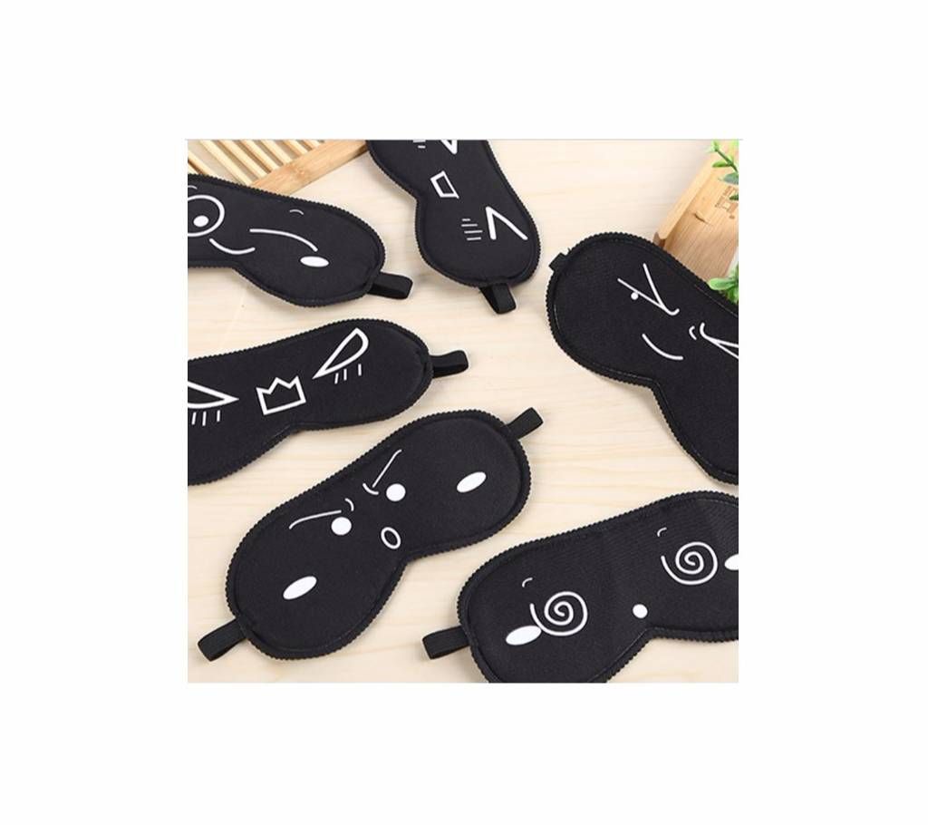 Cute black mask cartoon pattern sleeping eye mask