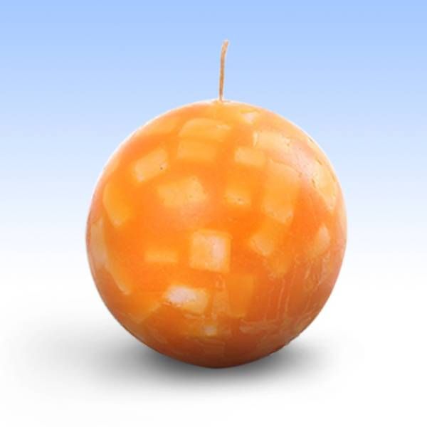 4 Inch Mosaic Ball Pillar Candle - Orange Fragrance 