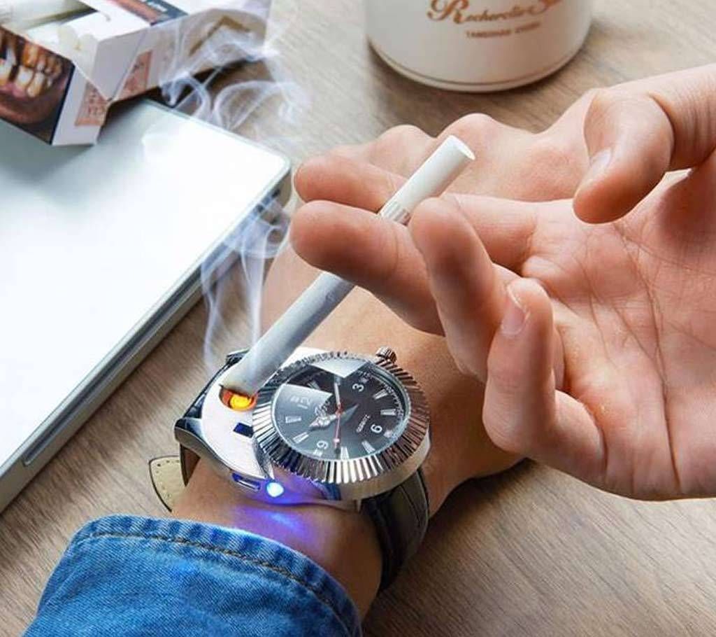 USB Rechargeable Lighter Watch & LED Light