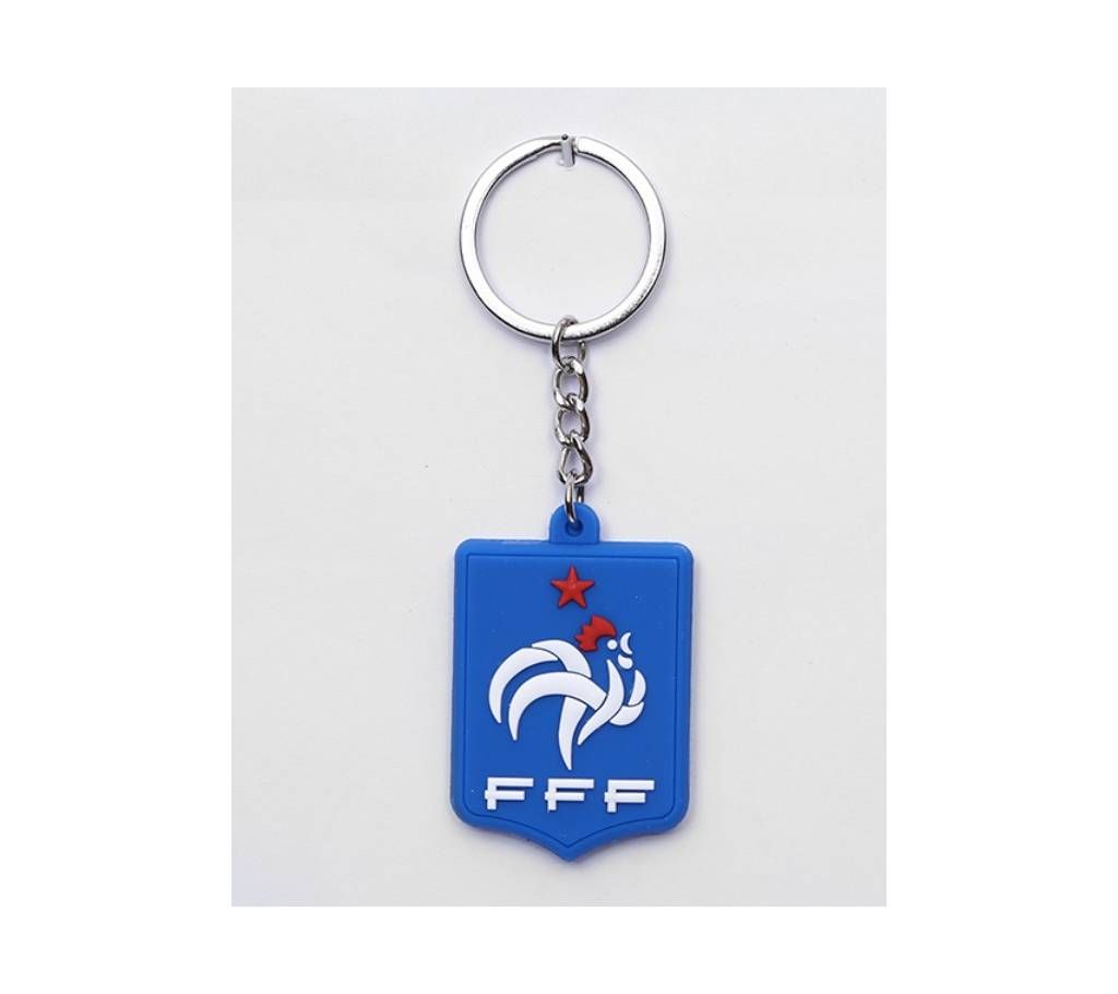 France PVC Buckle Football Logo Key Ring