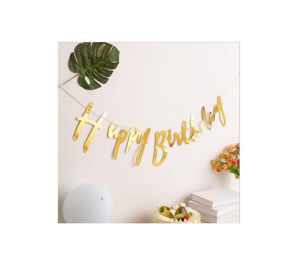 Glitter Paper Happy Birthday Banner Baby Boy Girl Party Decorations