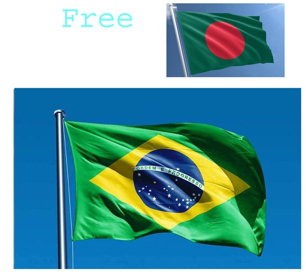 Brazil Flag 5 Feet with Sublimation Print - Bangladeshi Flag Free