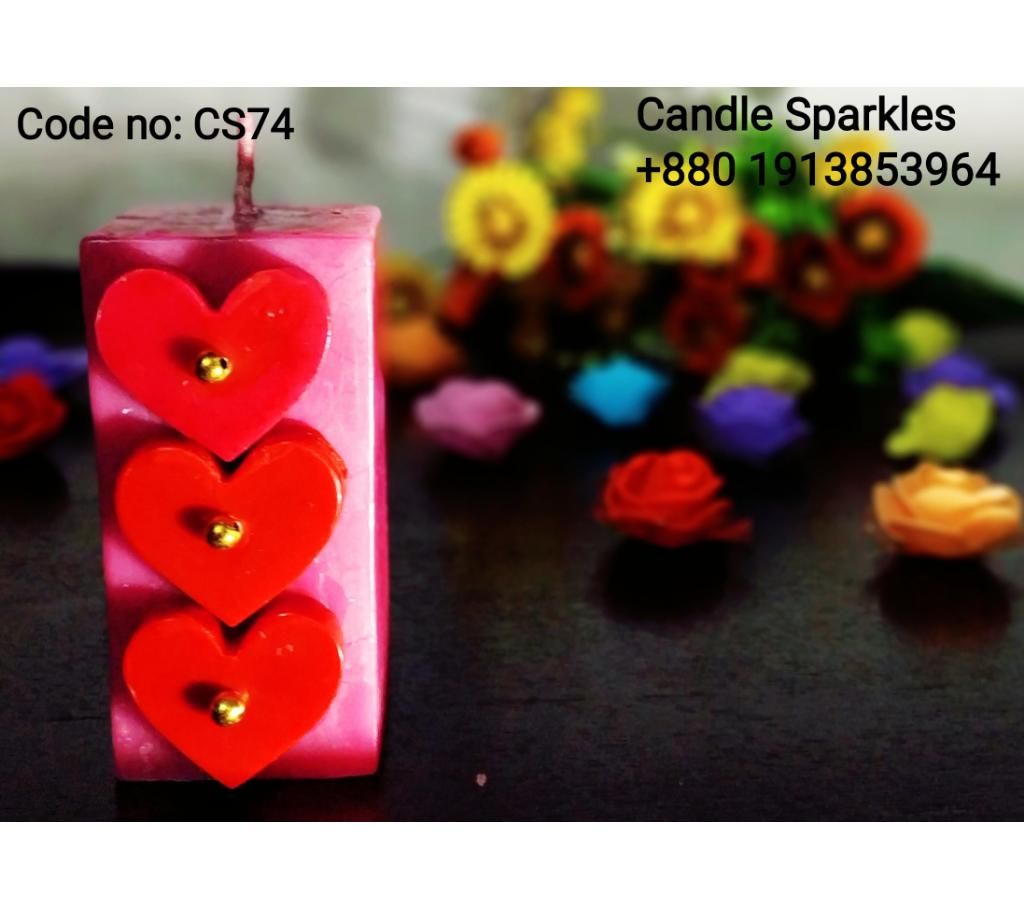 Pink Square Pillar Candle