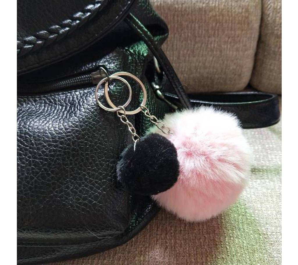 1pc Mini Fluffy Rabbit Fur Ball Key Ring