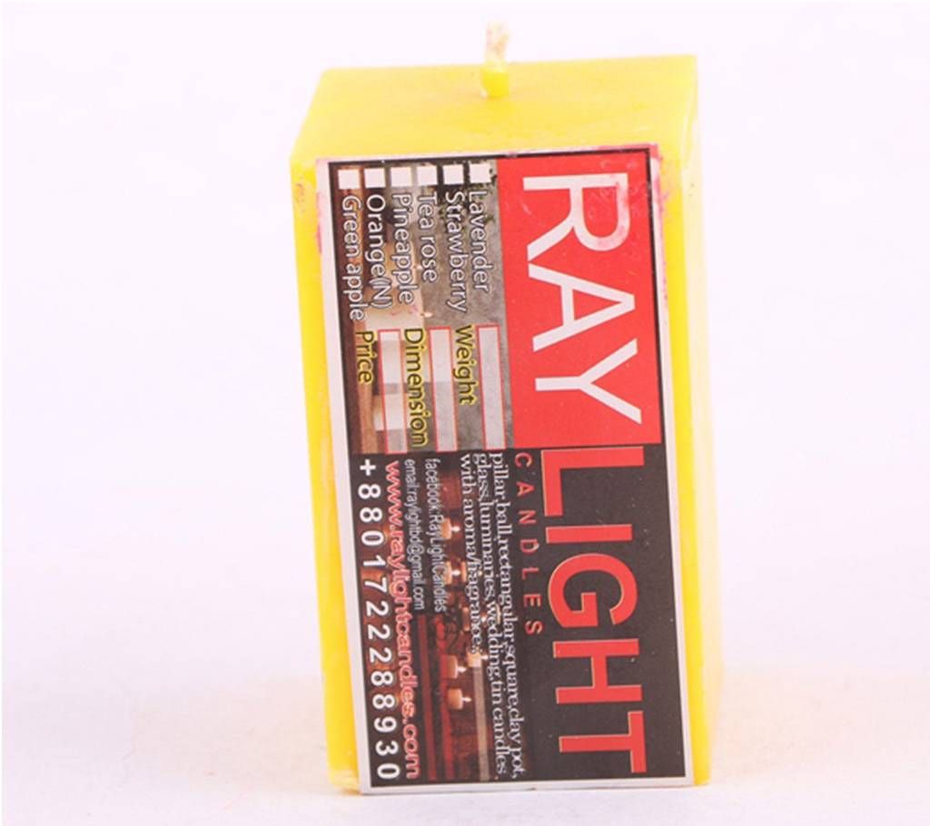 Square Pillar Yellow Candle (220 GM)
