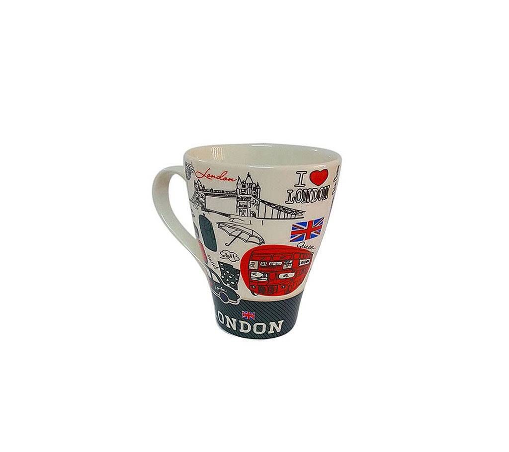 Retro London Ceramic Coffee Mug - Red & Black