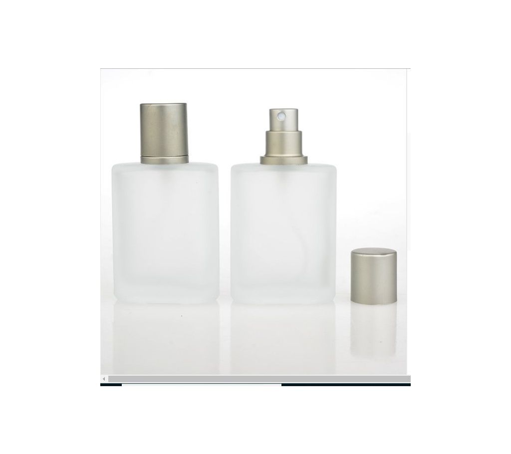 1pair New Silver Gray Semi Clear Glass Spray Perfume Bottle Refillable Portable Empty Glass Automizer