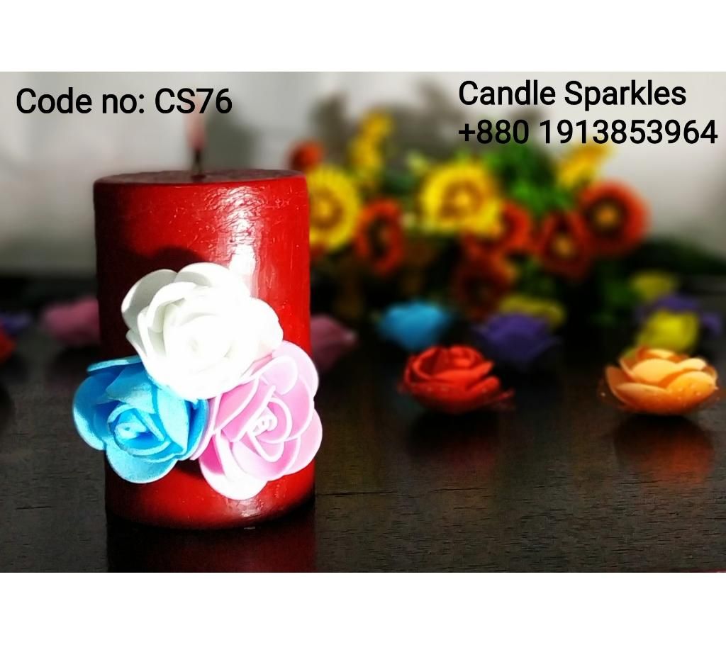 Red Round Pillar Candle 