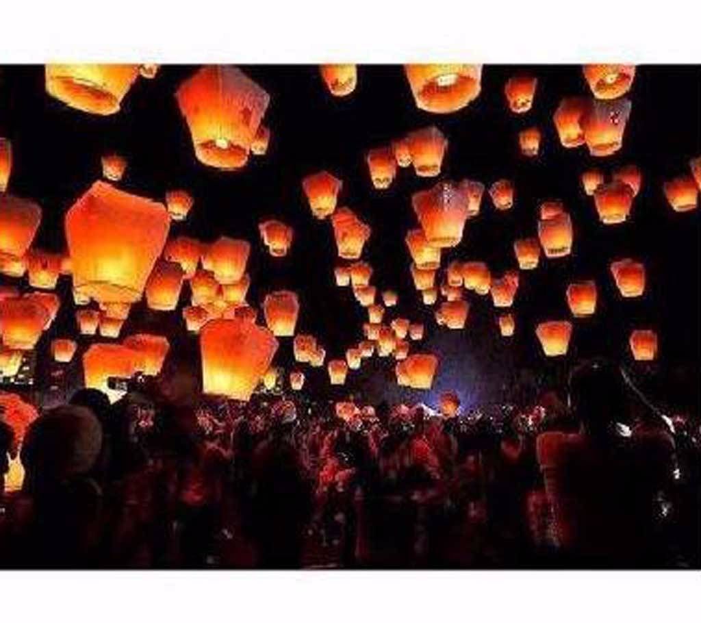 Sky Lanterns Multi Color Funas - 3pcs