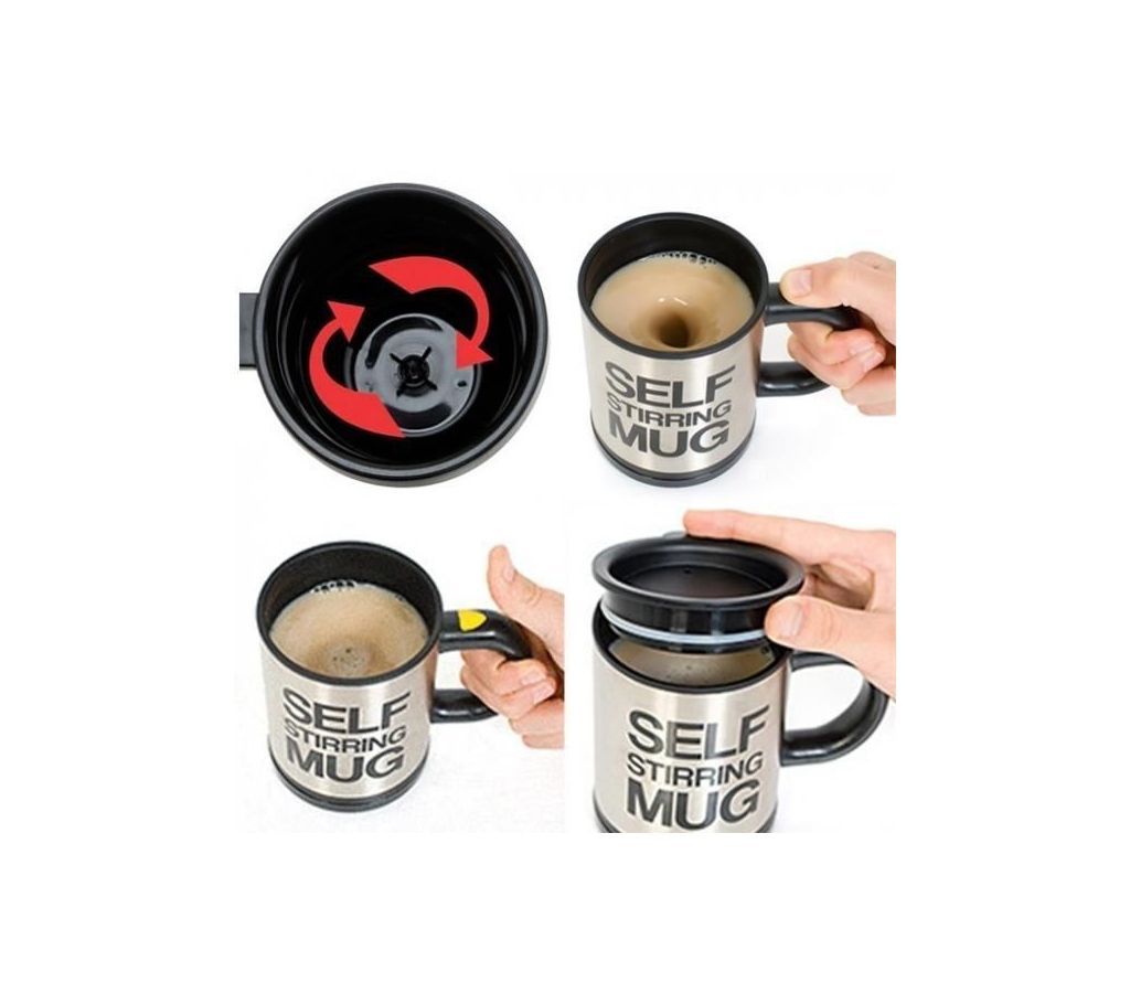Product Details: Self Stirring Mug Requires 2 x AAA batteries (not included) Get maximum results with minimum effort The self-stirring lazy mug is the