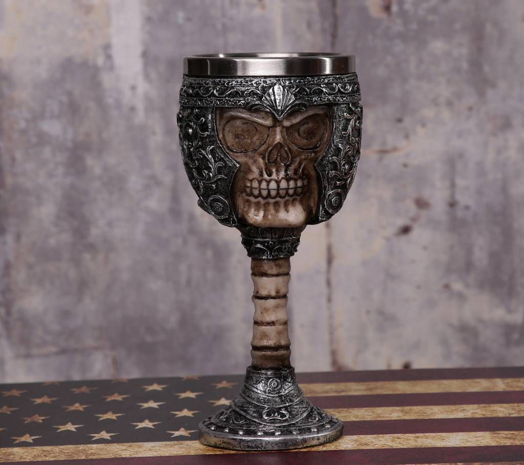 3D skull mug Stainless steel Resin Fly Dragon skeleton for bar evening home Tea Coffee glass of wine glass Halloween gift