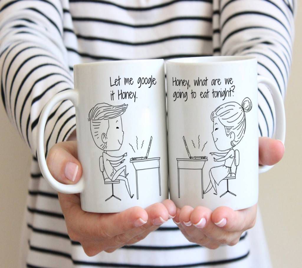 Work At Home Together Couple Mugs