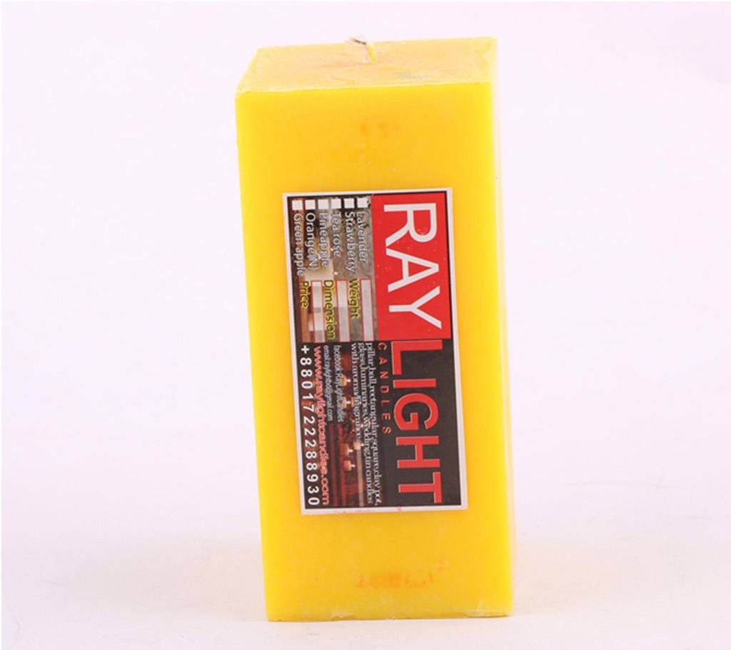 Square Pillar Yellow CANDLE (520 GM)