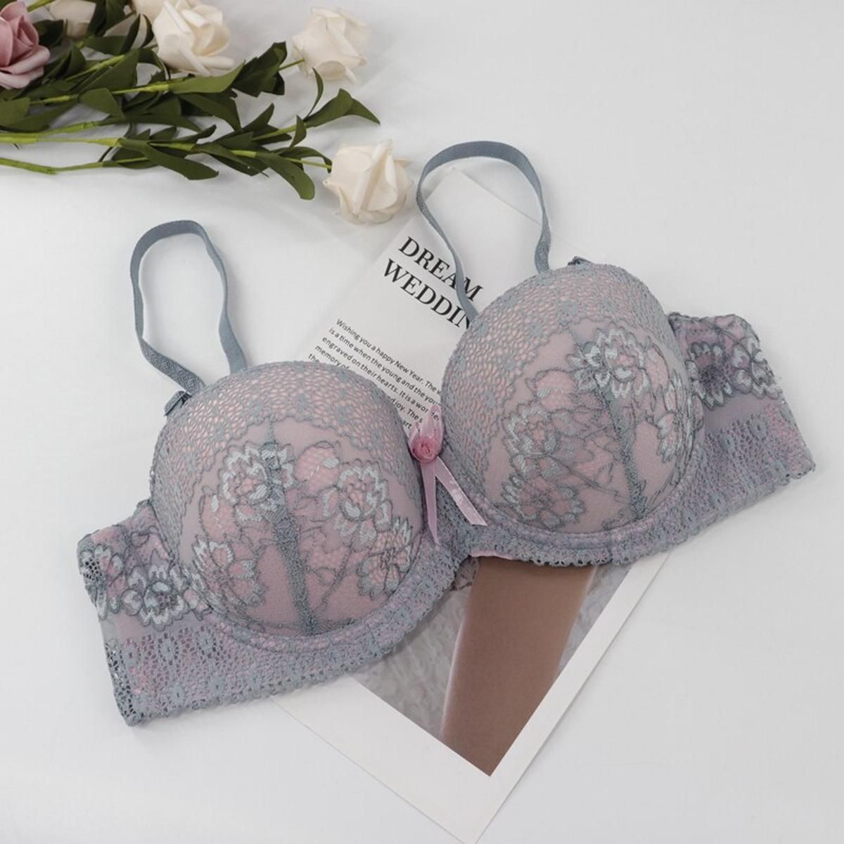 Xiushiren Super Push Up Bras for Women  Lace Padded Brassiere Girls Soutien Gorge Femme Floral Bralette Solid Lingerie bh