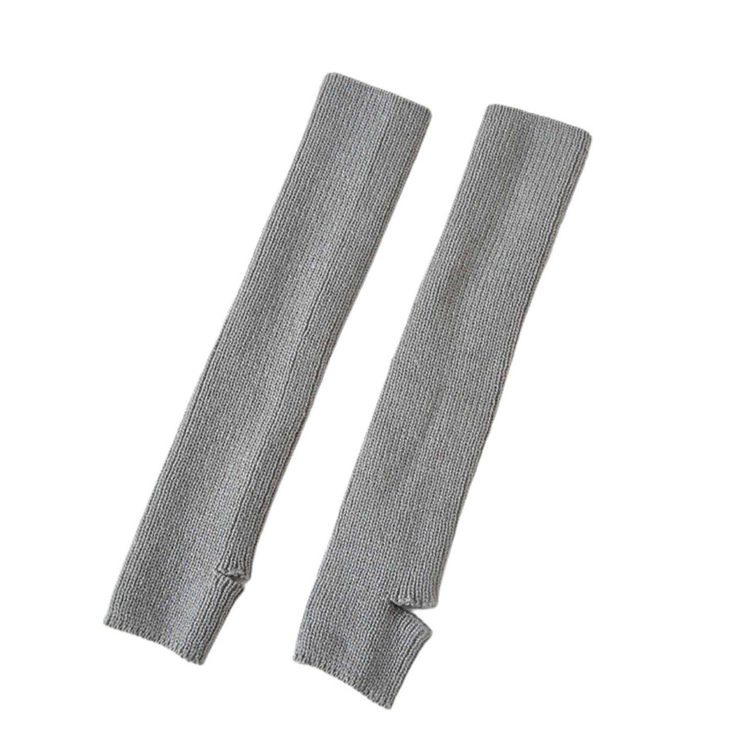 Knitted Leg Socks Ribbed Footless Winter Leg Warmers