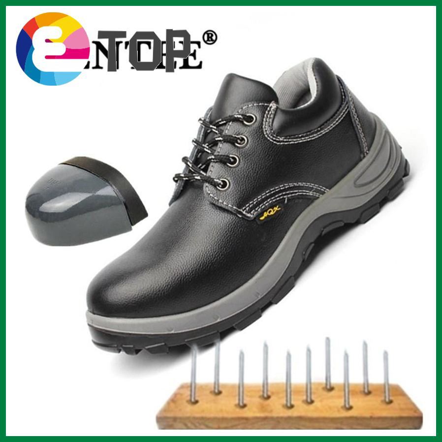 Big Size 35-45 Men Safety Shoes Steel Toe Steel Insole Mens Boots Casual Leather PU Lace up Black Safe Toe Work Boots For Men