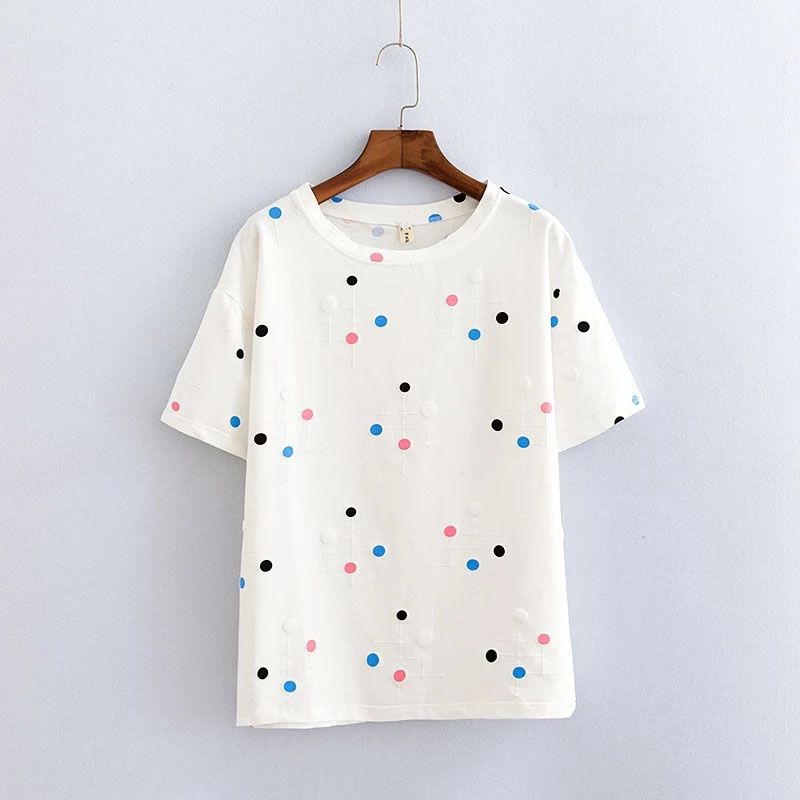 White tops ladies short sleeve casual girl's print new t-shirt
