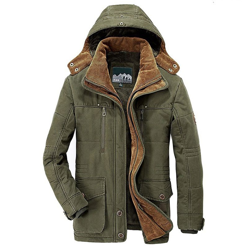 winter parka men Jacket middle aged jackets Mens coat Plus velvet thickening warm Cotton coats men's casual hooded jackets 17023
