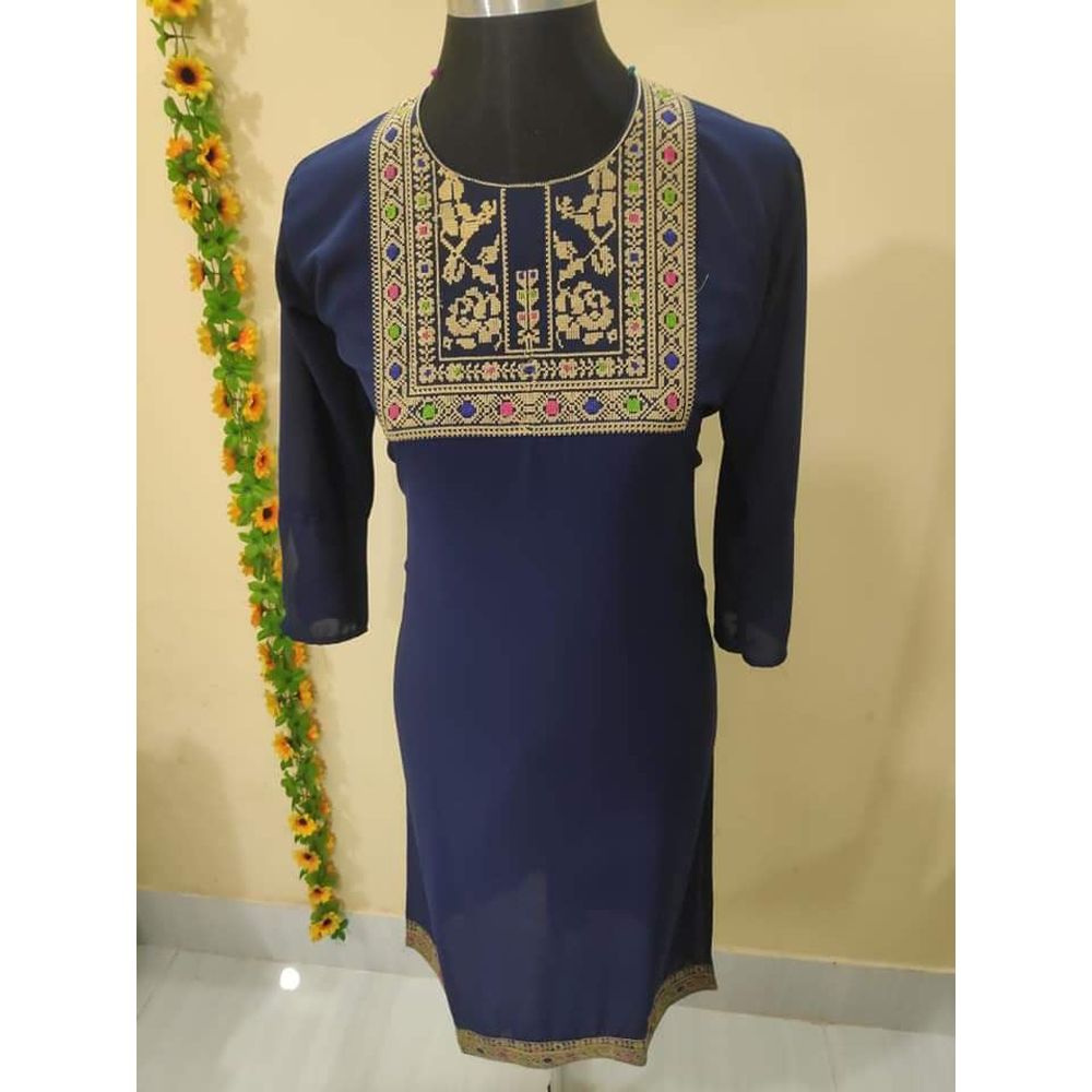 Kurti For Girls Long Pure Soft Linen (1 Pcs)