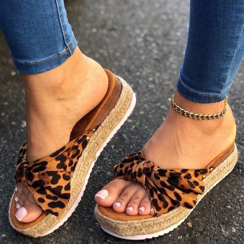 Sandals Shoes Women Open Toe Ladies Sandals Breathable Shoes Woman Bow-Knot Female Slippers Platform Sandals Plus Size43